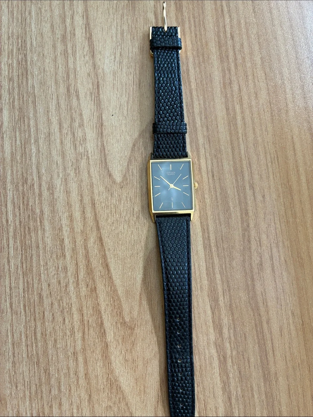 Vintage Citizen Gold and Black leather watch
